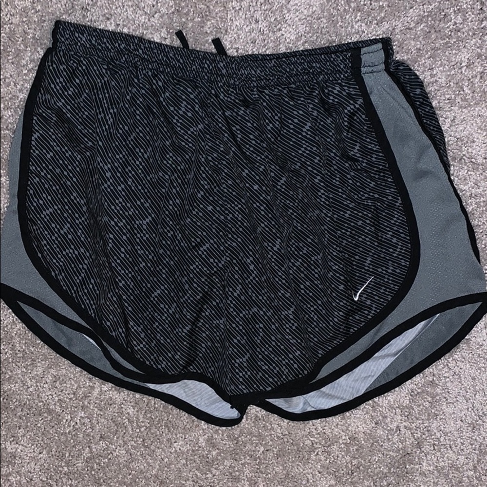 Patterned grey Nike dri fit running shorts